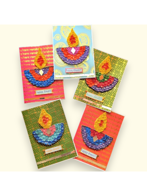 Quilled Diwali mini cards - Pack of 5 assorted