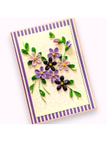 Assorted Purple quilled flowers greeting card