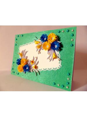 Sweet Blue and Yellow Flowers Greeting Card