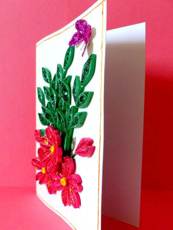 Pink Wildflowers Greeting Card image
