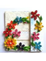 Multicolor Flowers Mini Scrapbook Greeting Card