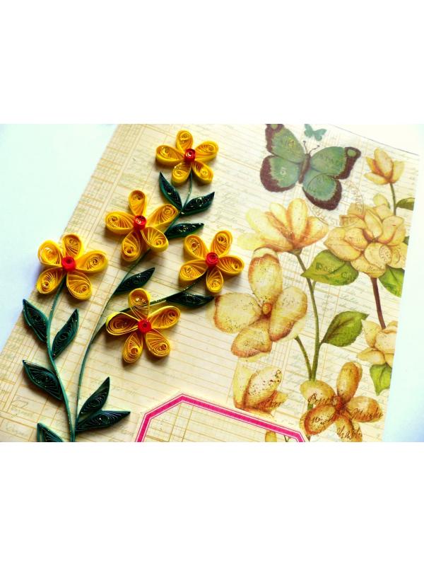 Yellow Quilled Greeting Card image