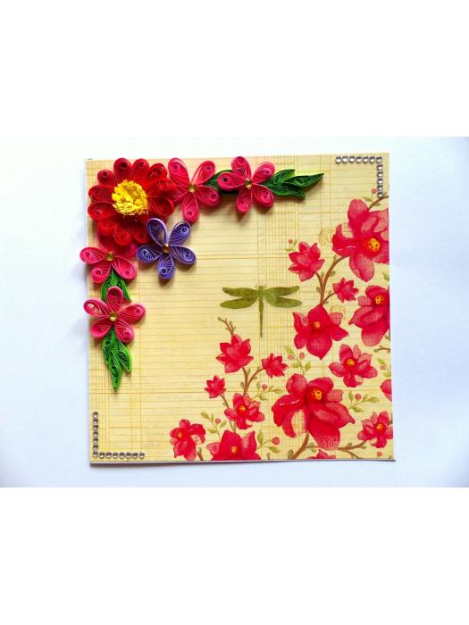 Red and Pink Variety Flowers Greeting Card image