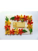 Yellow and Orange Quilled Corner Greeting Card