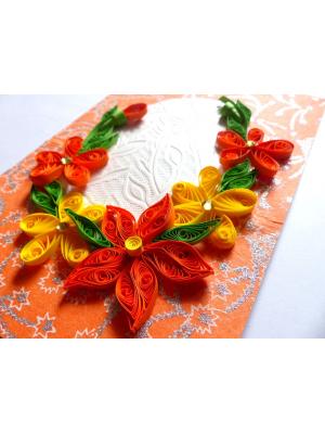 Yellow and Orange Themed Quilled Greeting Card