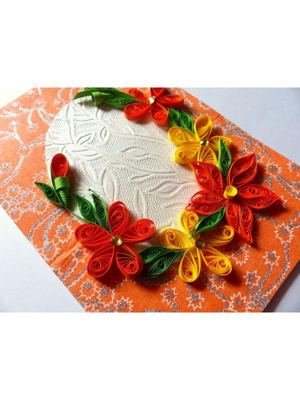 Yellow and Orange Themed Quilled Greeting Card image