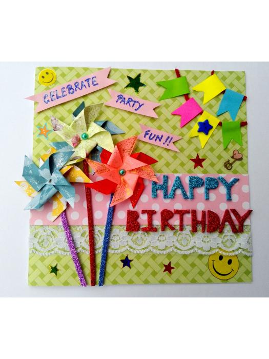 Pinwheel Birthday Greeting Card image
