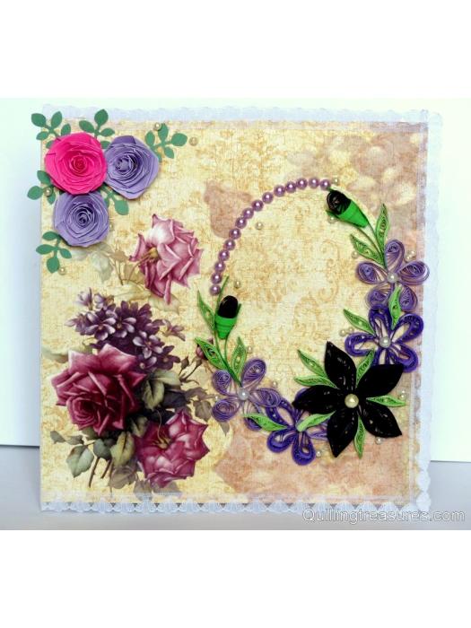 Beautiful Purple Themed Ancient Based Quilled Card image
