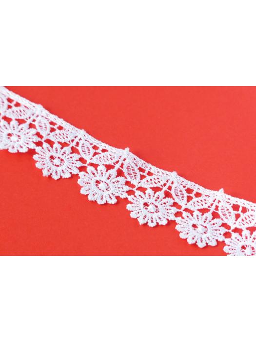White Flower with Leaves Lace image