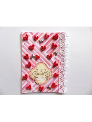 Raining Quilled Hearts Greeting Card