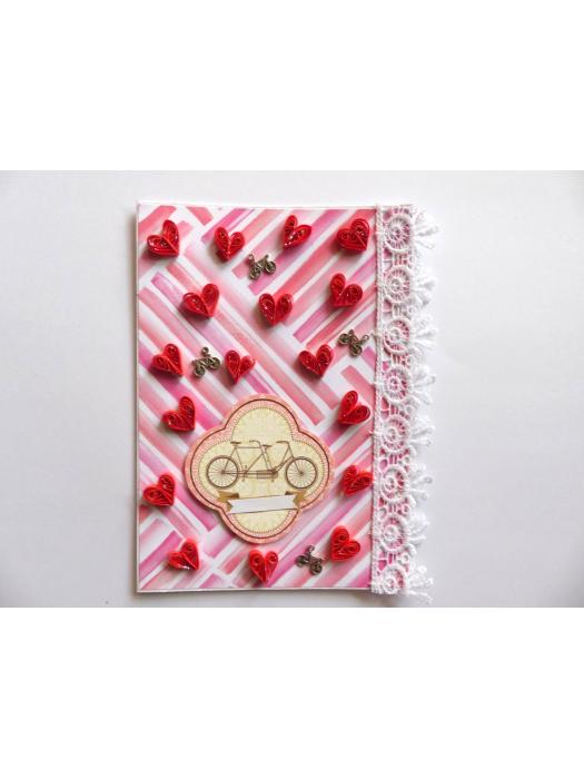Raining Quilled Hearts Greeting Card image