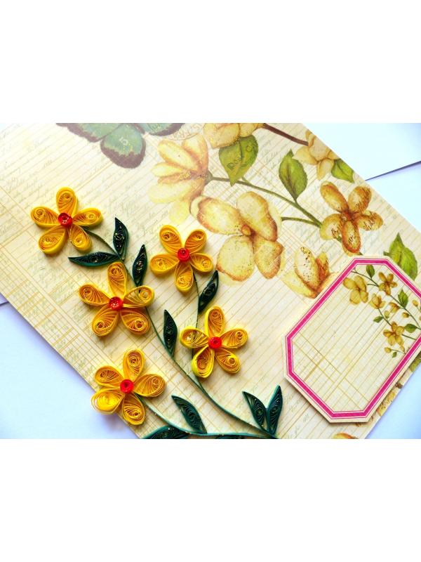 Yellow Quilled Greeting Card image