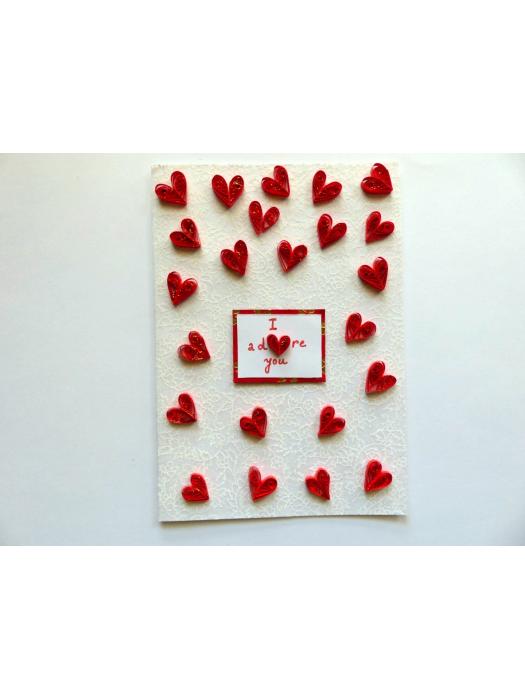 Quilled Hearts Greeting Card image