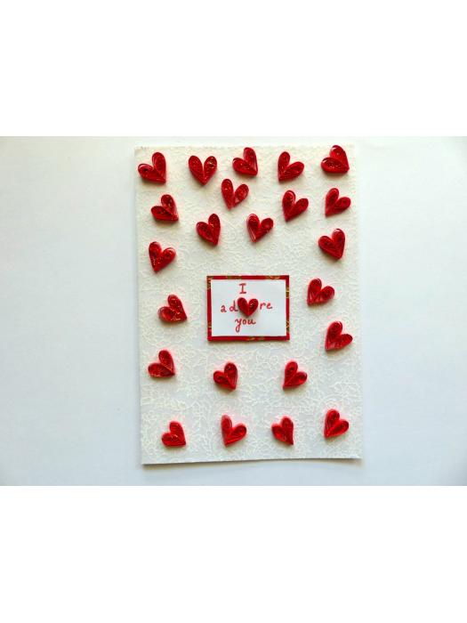 Quilled Hearts Greeting Card