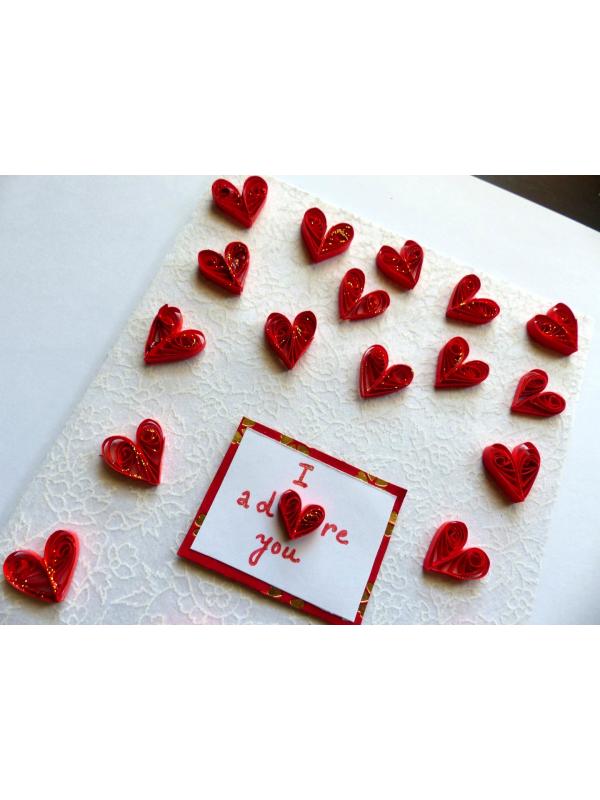 Quilled Hearts Greeting Card