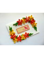 Yellow and Orange Quilled Corner Greeting Card