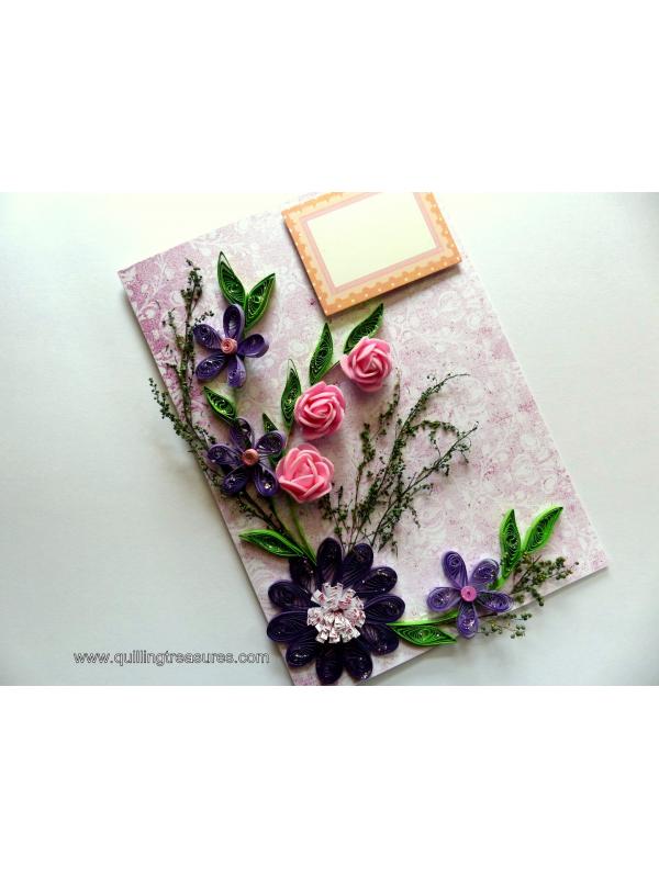 Purple Themed Quilled Greeting Card image