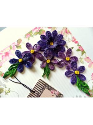 Purple Quilled Variety Flowers Greeting Card