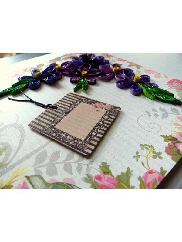 Purple Quilled Variety Flowers Greeting Card