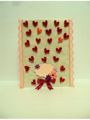 Quilled Hearts Allover Greeting Card