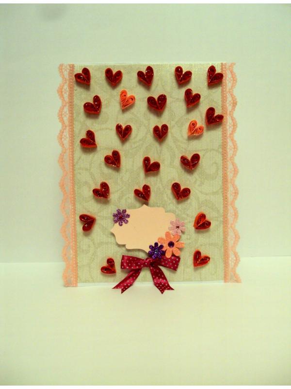 Quilled Hearts Allover Greeting Card image