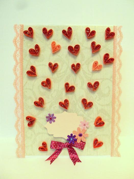 Quilled Hearts Allover Greeting Card image
