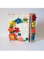 Multicolor Flowers Mini Scrapbook Greeting Card 