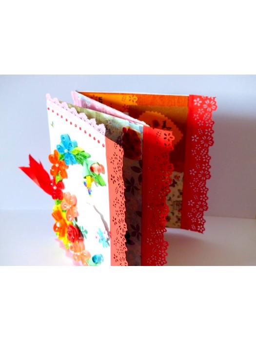 Multicolor Flowers Mini Scrapbook Greeting Card