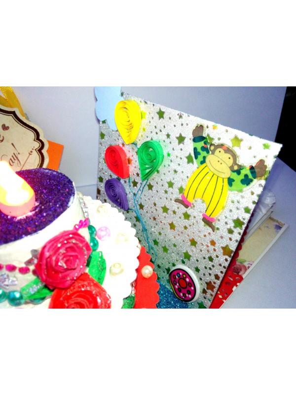 Happy Birthday Explosion Box With Battery Light Cake image