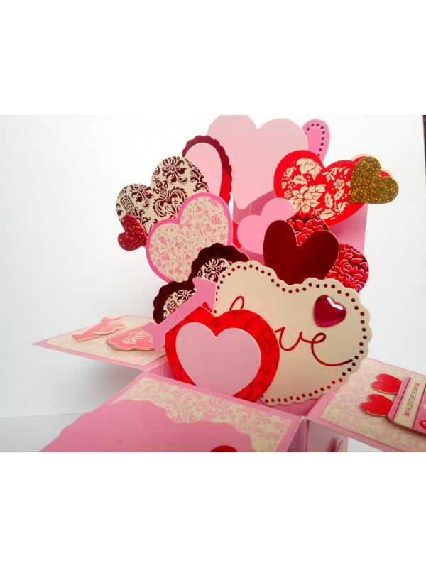 Sparkling Hot Pink Pop Up Card In Box image