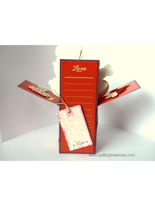 Sparkling Hot Red Pop Up Card In Box image