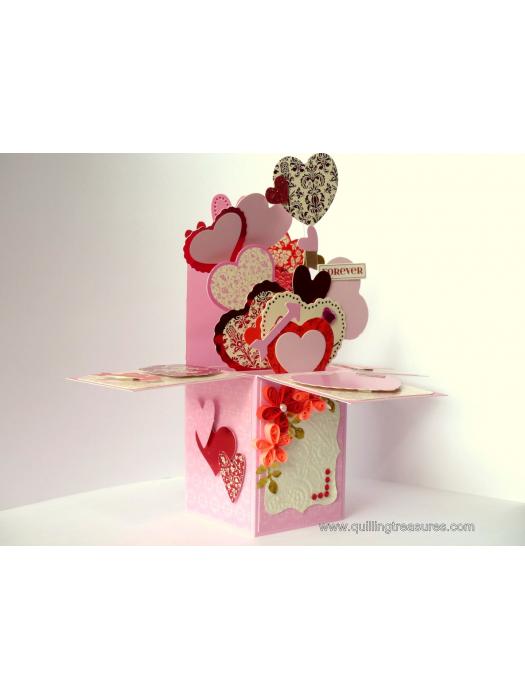 Sparkling Hot Pink Pop Up Card In Box image