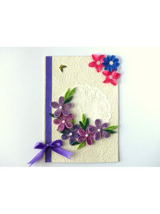 Purple Themed Quilled Greeting Card