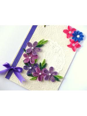 Purple Themed Quilled Greeting Card