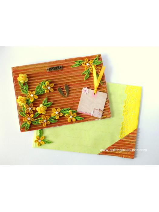 Sparkling Yellow Themed Quilled Greeting Card image