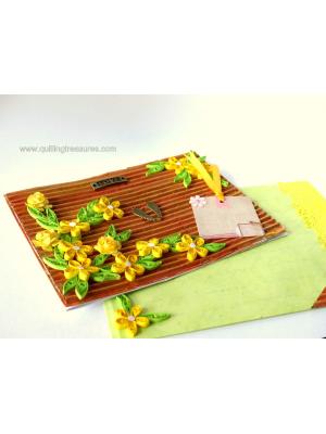 Sparkling Yellow Themed Quilled Greeting Card