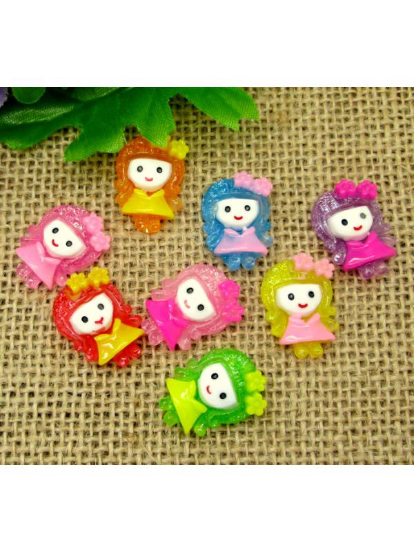 Resin Girl Cabochon - Pack of 8 image