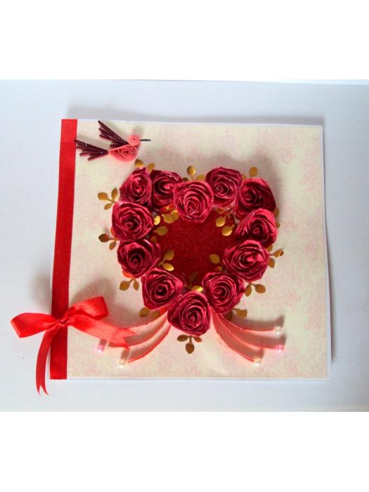 All Roses In Heart Greeting Card