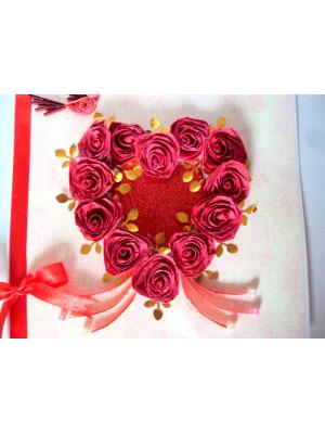 All Roses In Heart Greeting Card