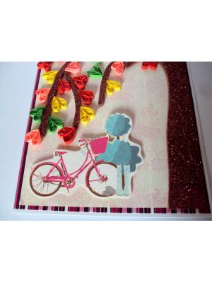 Quilled Hearts Tree Greeting Card