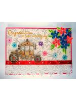 Sparkling Quilled Wedding Card With Carriage