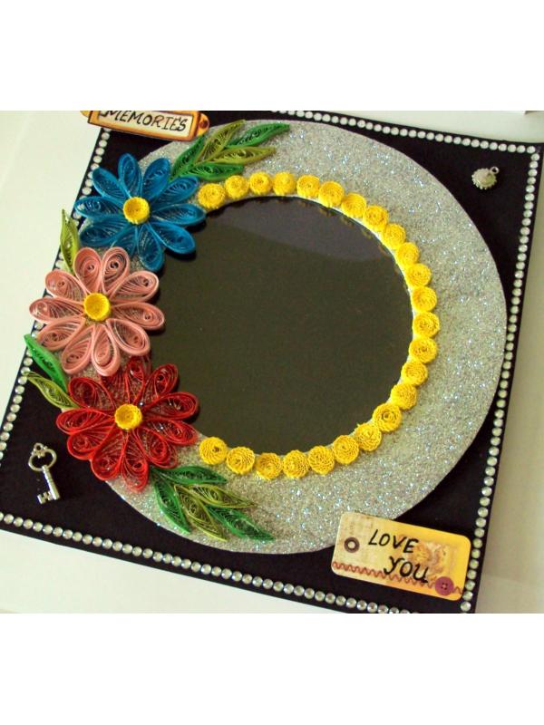 Colorful Flowers Sparkling Photo Frame Card image
