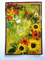 Mixed Media Green Themed Quilled Greeting Card Cum Scrapbook