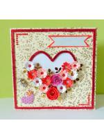 Love Red Roses In Heart Greeting Card