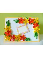 Yellow and Orange Quilled Corner Greeting Card