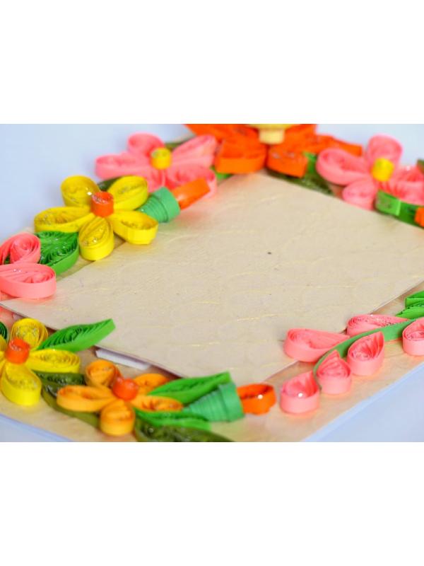 Quilled Corners With Variety Flowers Greeting Card