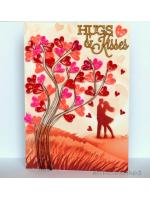 Hugs and Kisses Quilled Tree Greeting Card