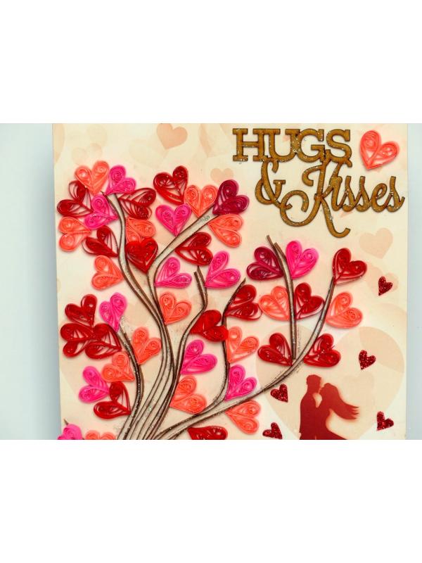 Hugs and Kisses Quilled Tree Greeting Card image