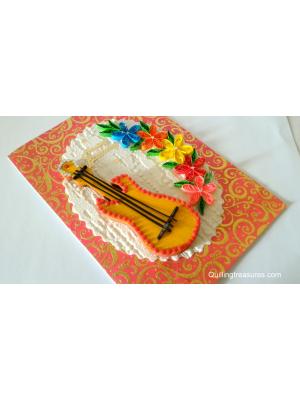 Guitar and Quilled Flowers Greeting Card Guitar and Quilled Flowers Greeting Card