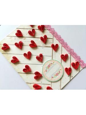 Raining Quilled Hearts Greeting Card